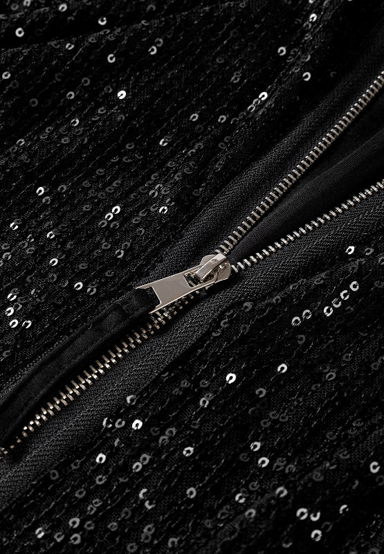 Sequin Zip Up Long Sleeve Jacket - Image 13