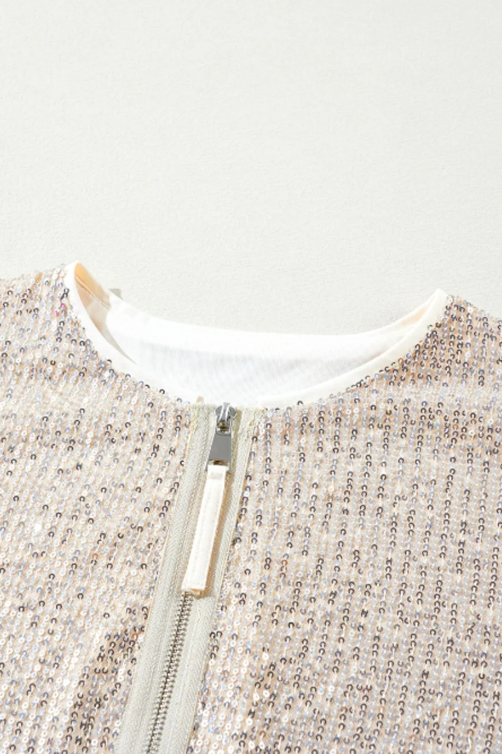 Sequin Zip Up Long Sleeve Jacket - Image 8