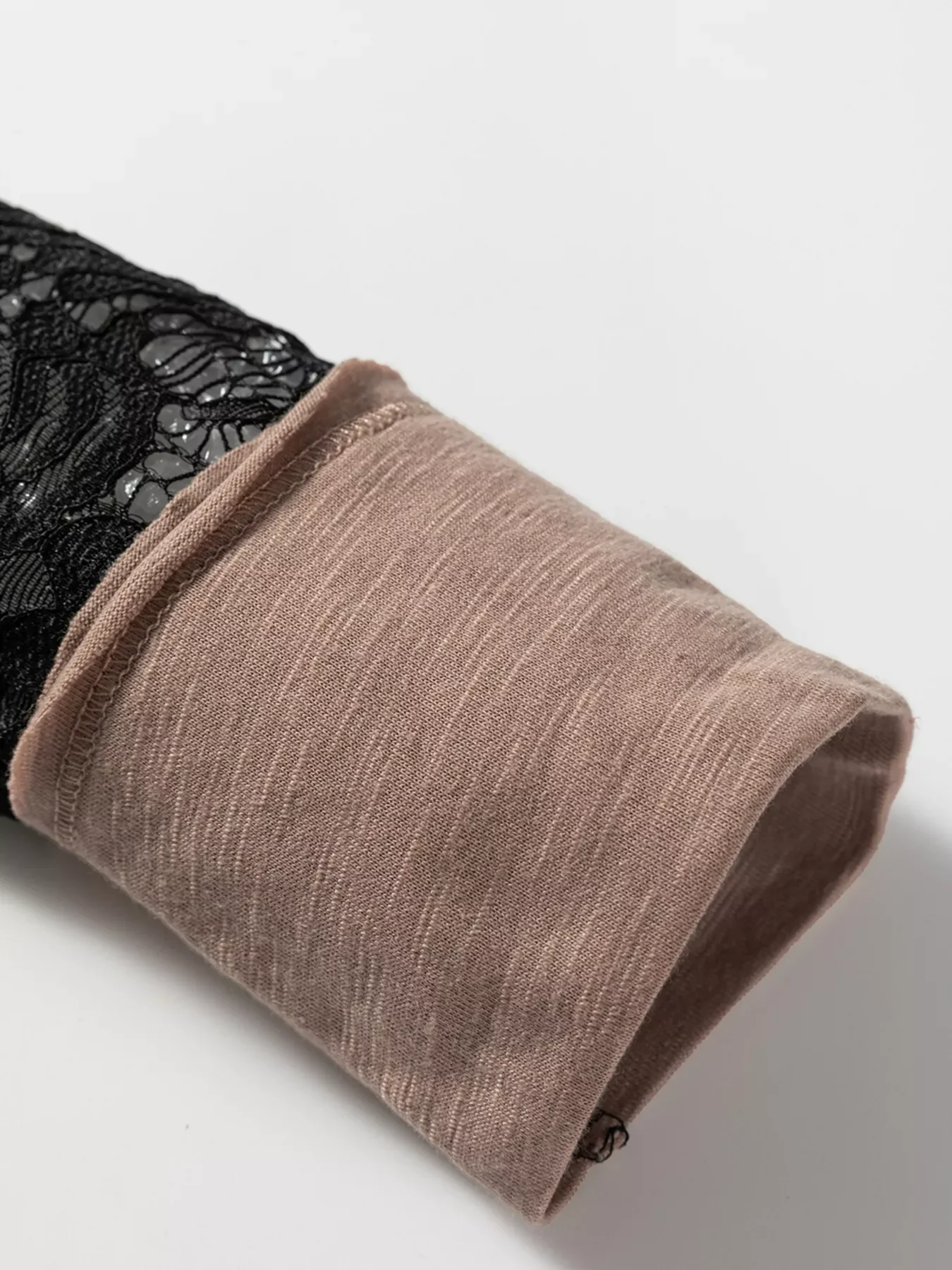 Sheer Lace Patchwork Casual Long Sleeve Tee - Image 6