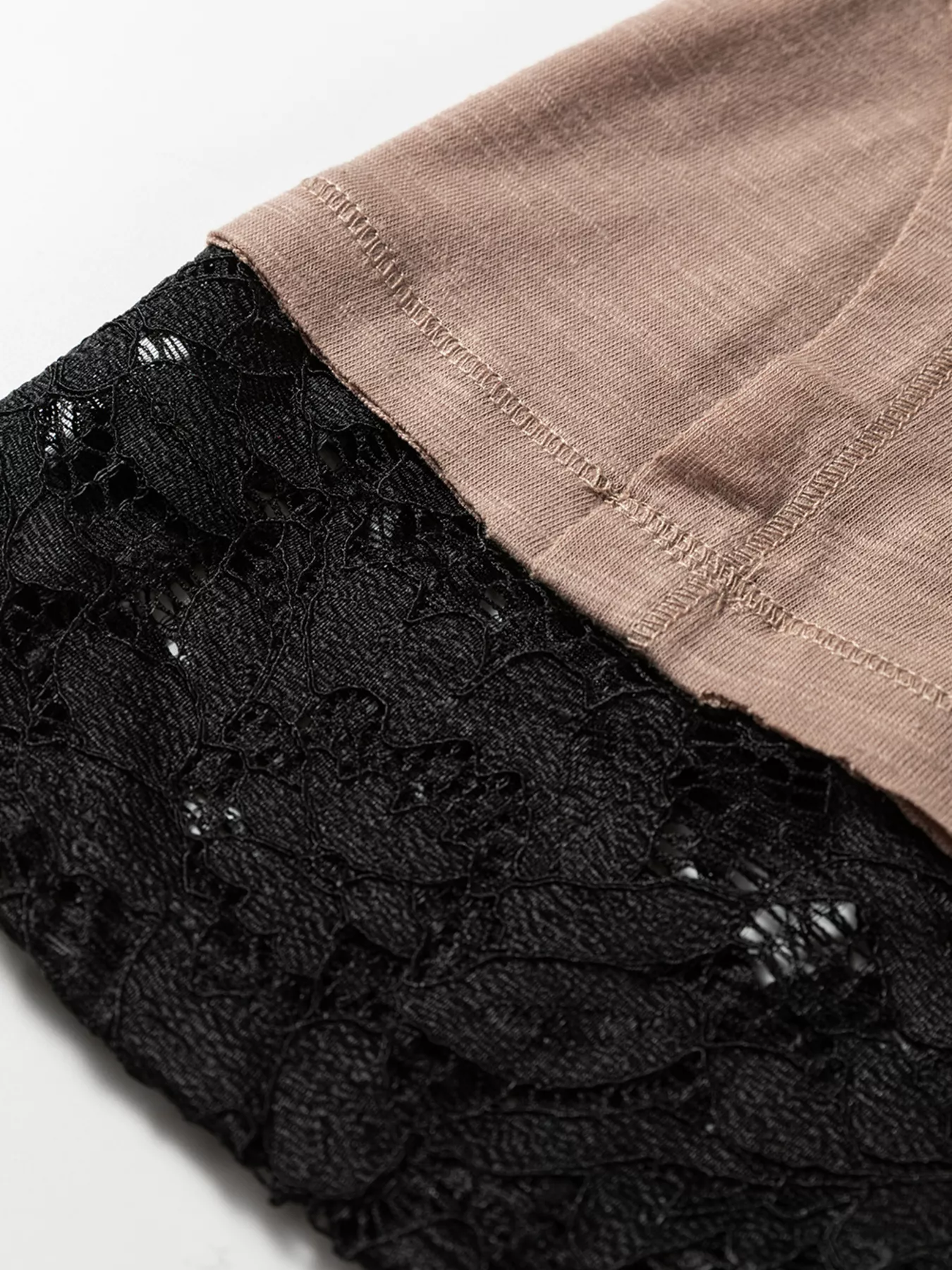 Sheer Lace Patchwork Casual Long Sleeve Tee - Image 7