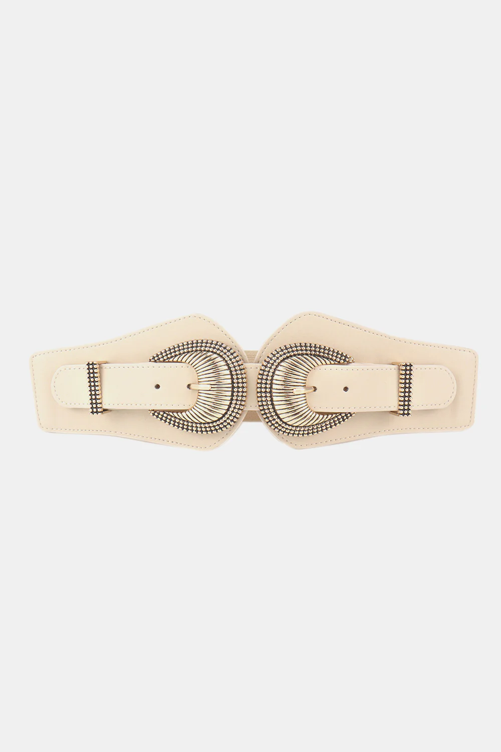 Shell Double Buckle Elastic Wide Belt - Image 6