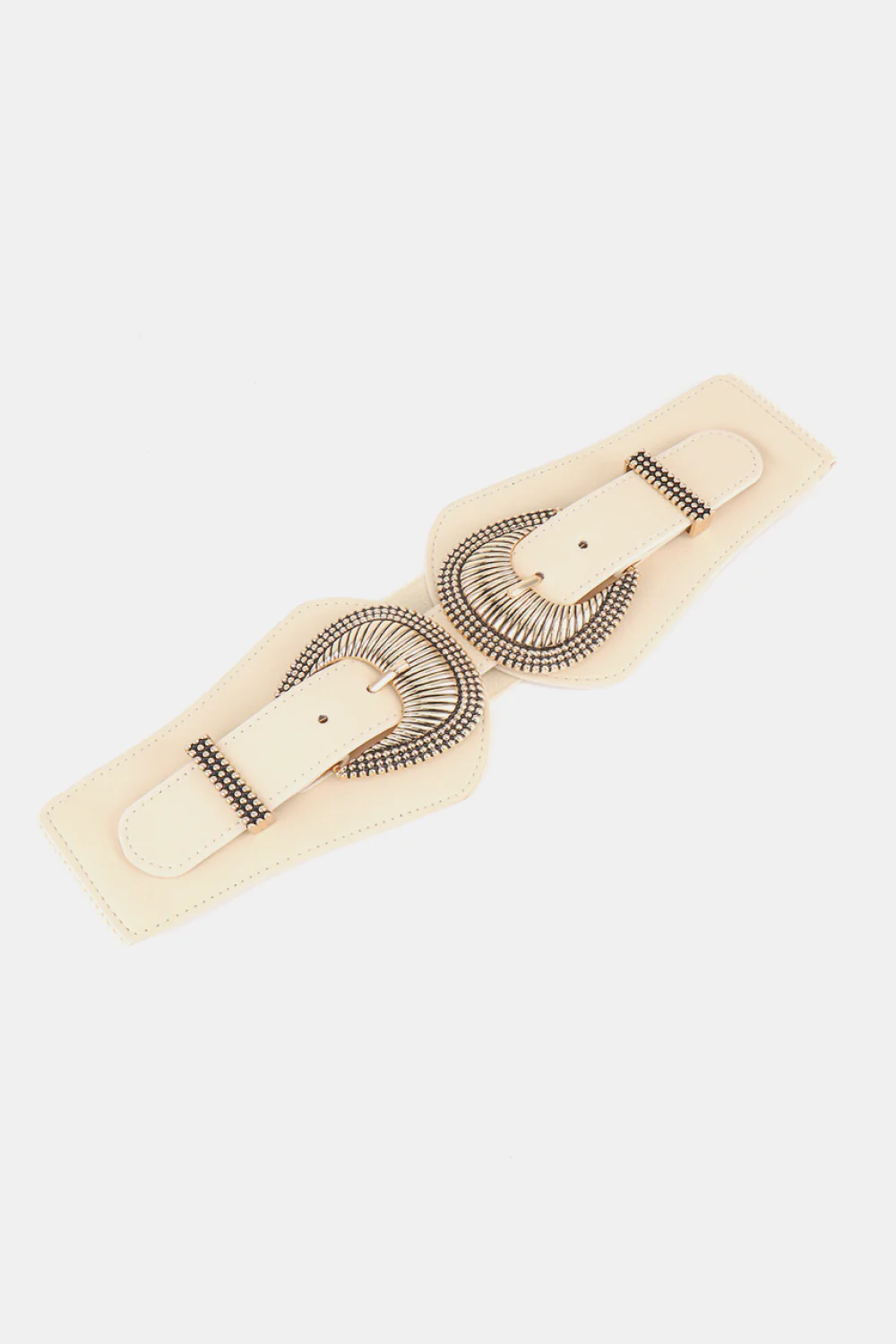 Shell Double Buckle Elastic Wide Belt - Image 7