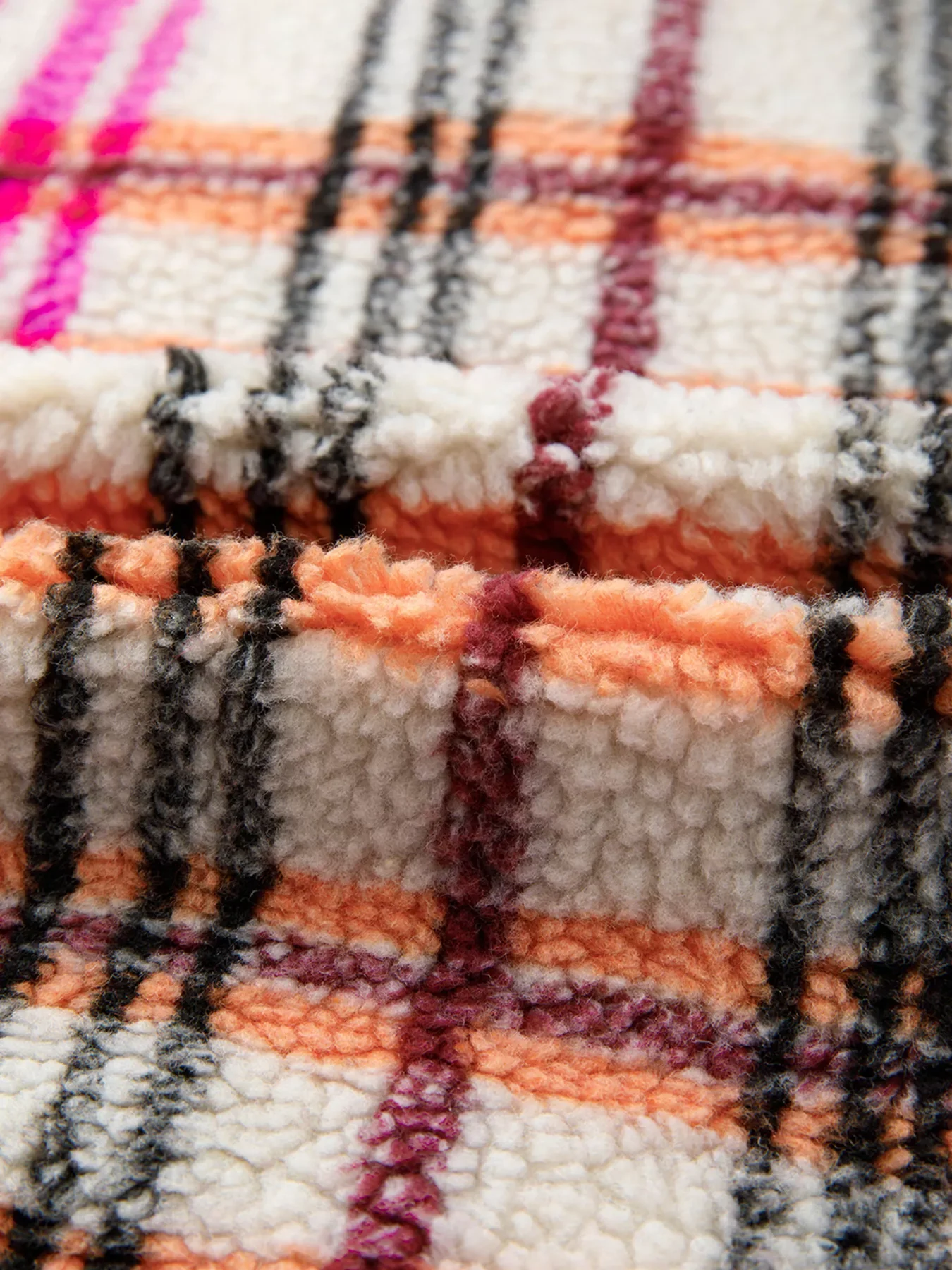 Sherpa Plaid Snap Down Vest Coat - Image 11