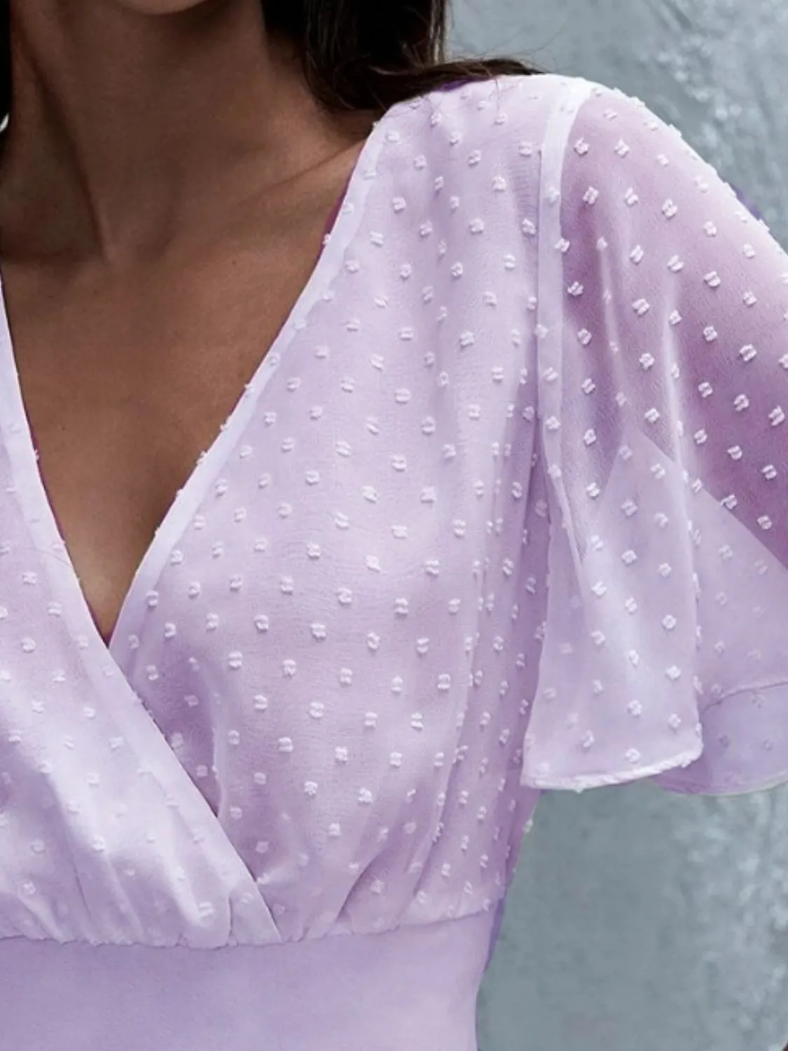 Short Sleeve Smocked Swiss Dot Blouse - Image 11