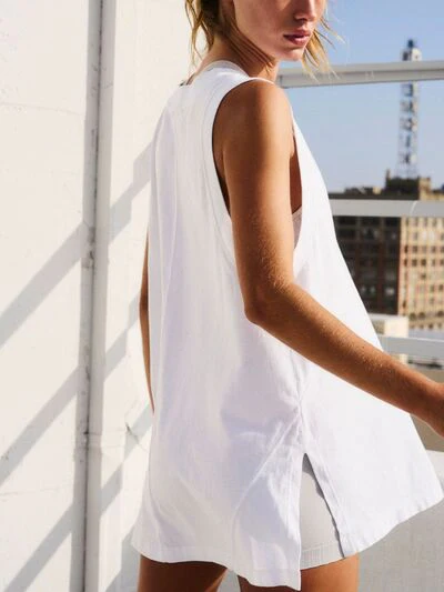 Side Slit V-Neck Tank - Image 5