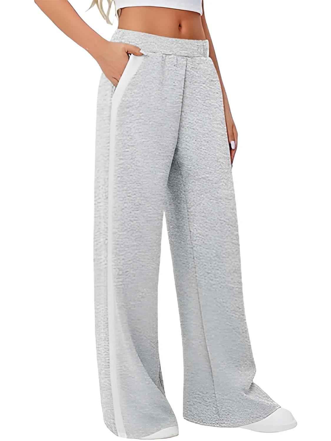 Side Striped Wide Leg Pants - Image 11