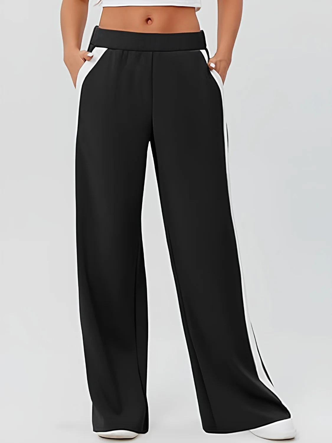 Side Striped Wide Leg Pants - Image 4