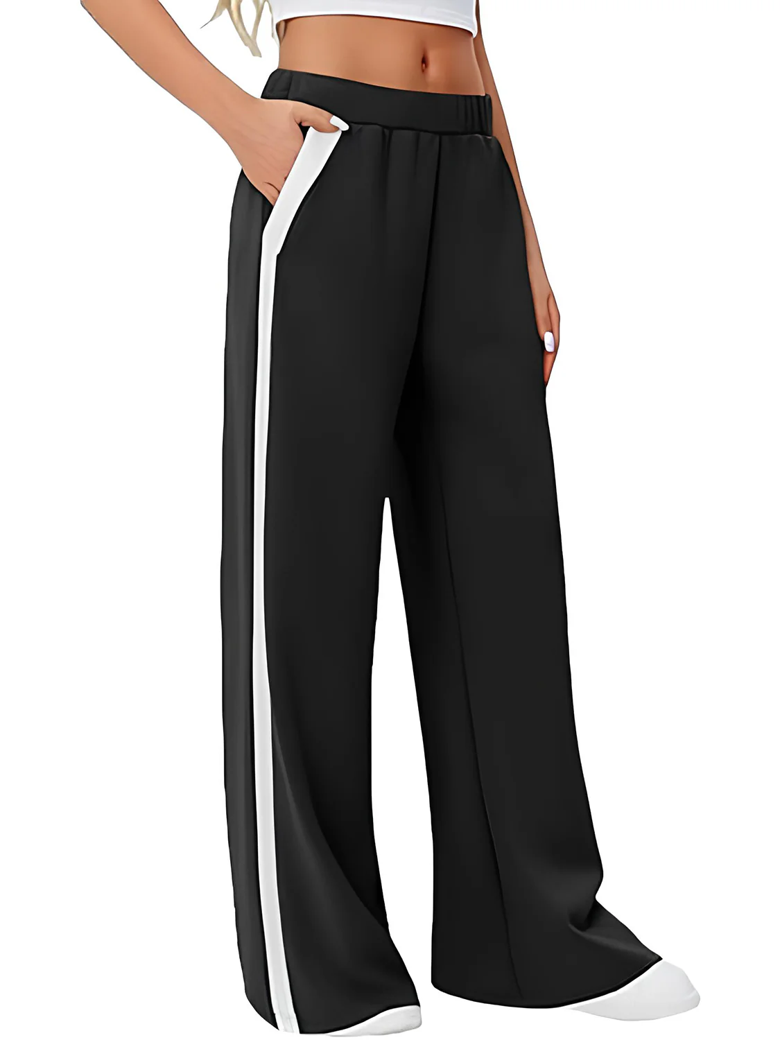 Side Striped Wide Leg Pants - Image 5