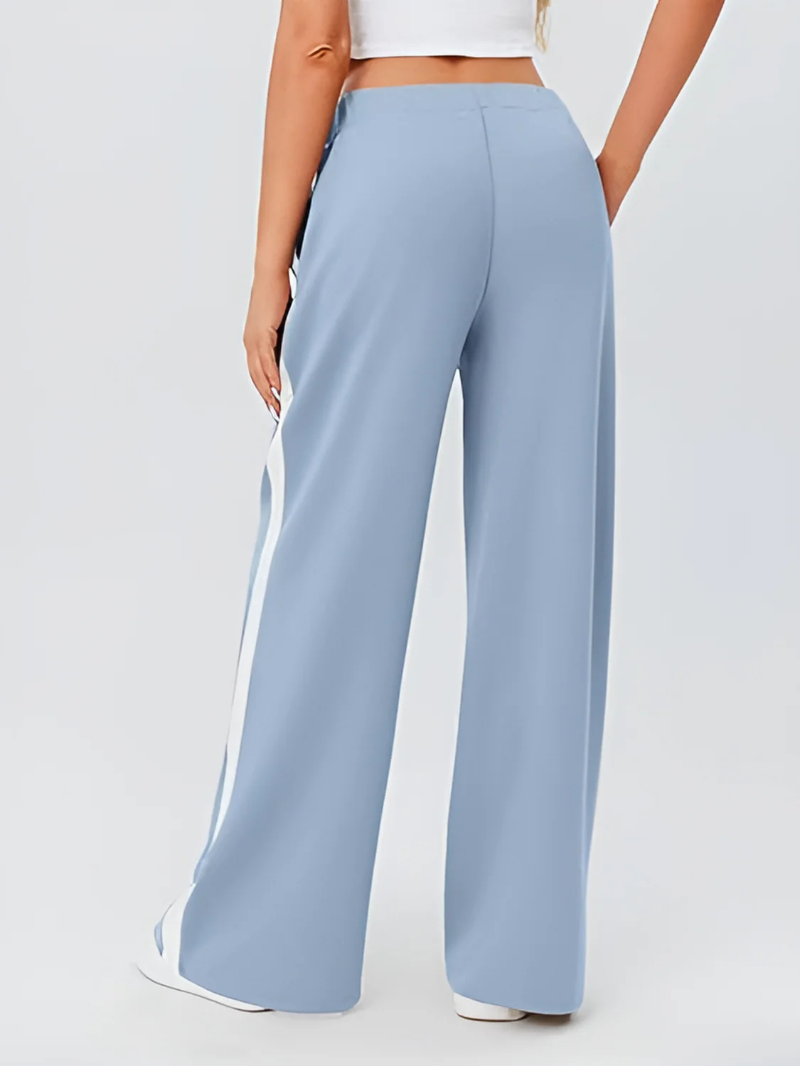 Side Striped Wide Leg Pants - Image 8