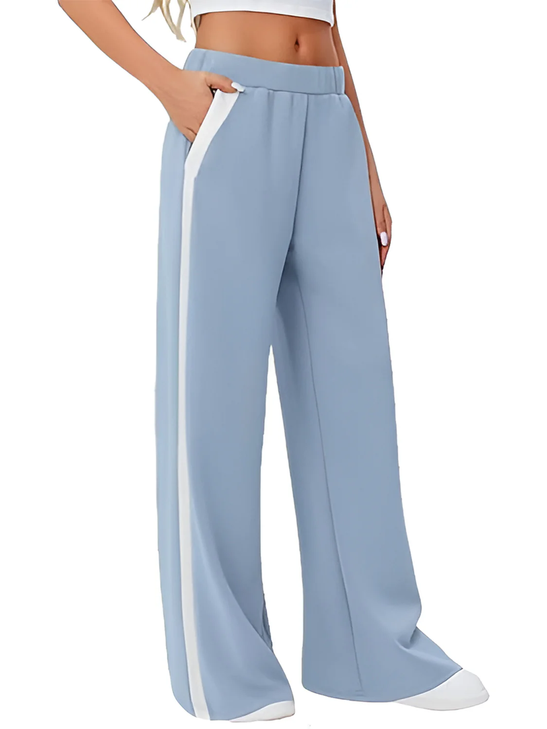 Side Striped Wide Leg Pants - Image 9