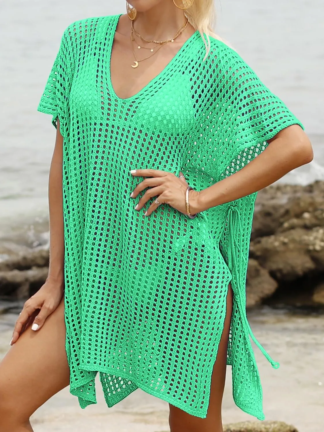 Side Tied V-Neck Cover-Up - Image 28