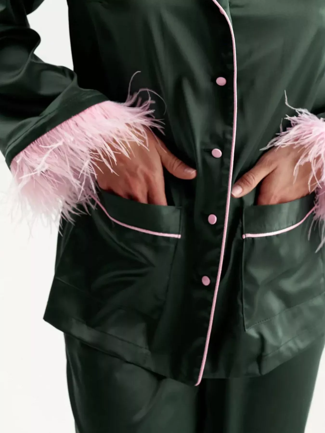 Silky Button Up Top and Pants Lounge Set - Image 20