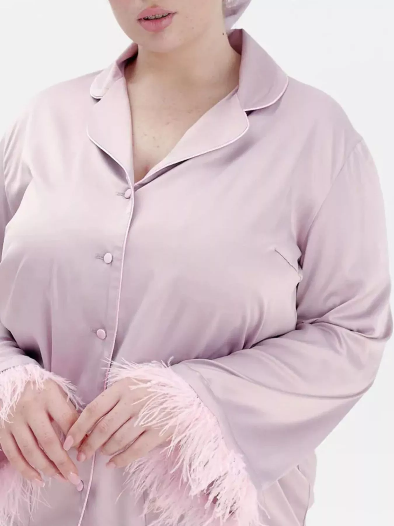 Silky Button Up Top and Pants Lounge Set - Image 5