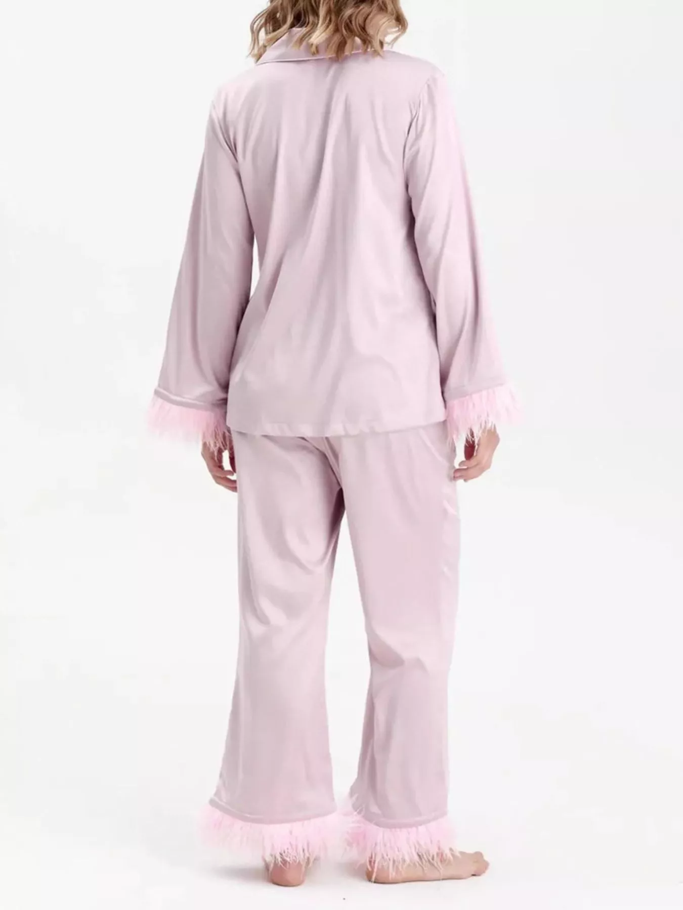 Silky Button Up Top and Pants Lounge Set - Image 8