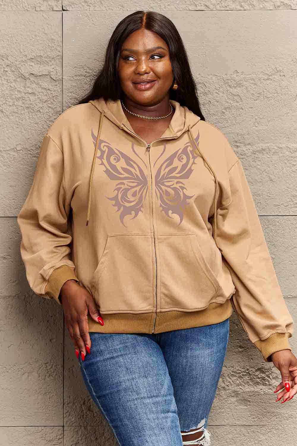 Simply Love Full Size Butterfly Graphic Hoodie - Image 5