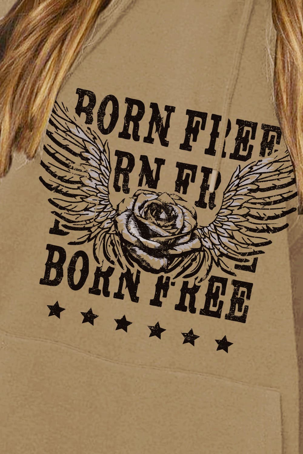Simply Love Simply Love Full Size BORN FREE Graphic Hoodie - Image 8