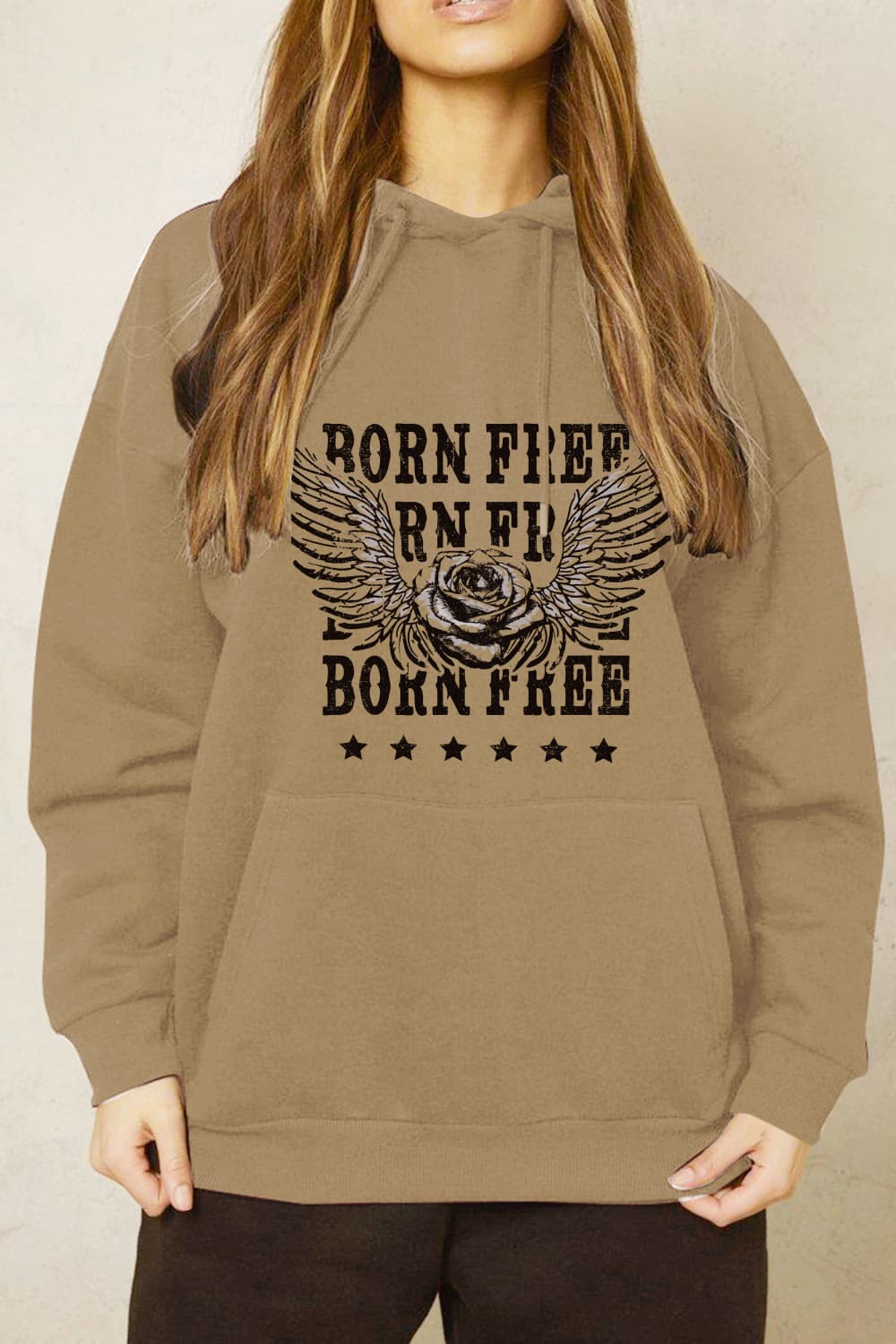 Simply Love Simply Love Full Size BORN FREE Graphic Hoodie - Image 9