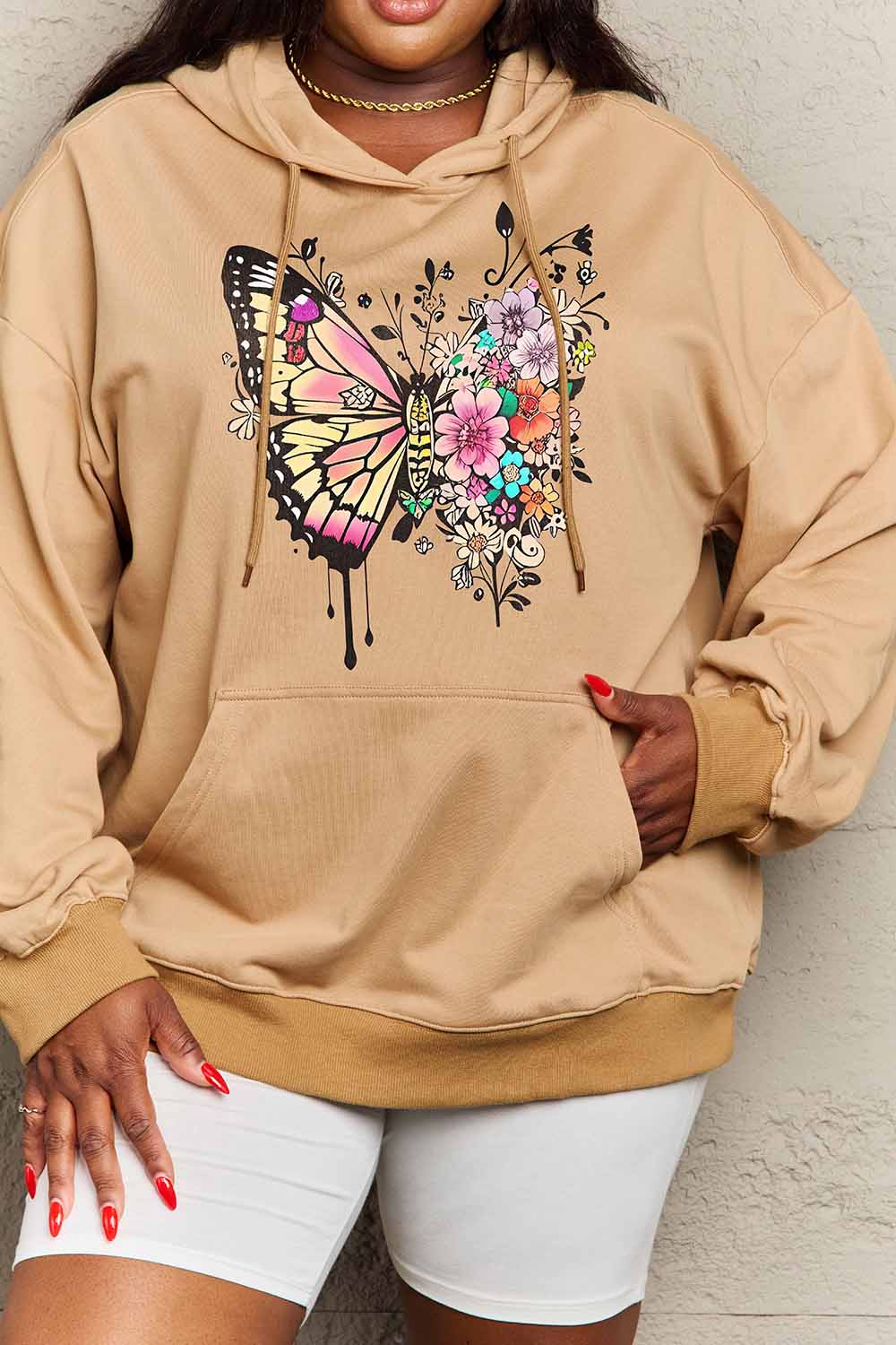 Simply Love Simply Love Full Size Butterfly Graphic Dropped Shoulder Hoodie - Image 6