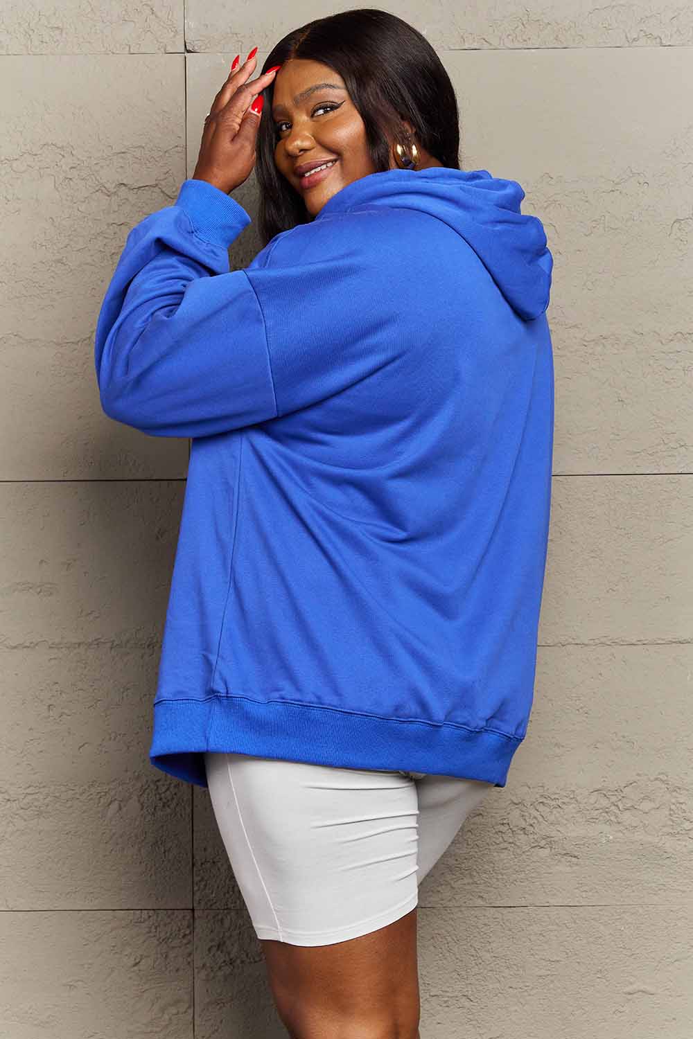 Simply Love Simply Love Full Size Dropped Shoulder Star & Moon Graphic Hoodie - Image 2