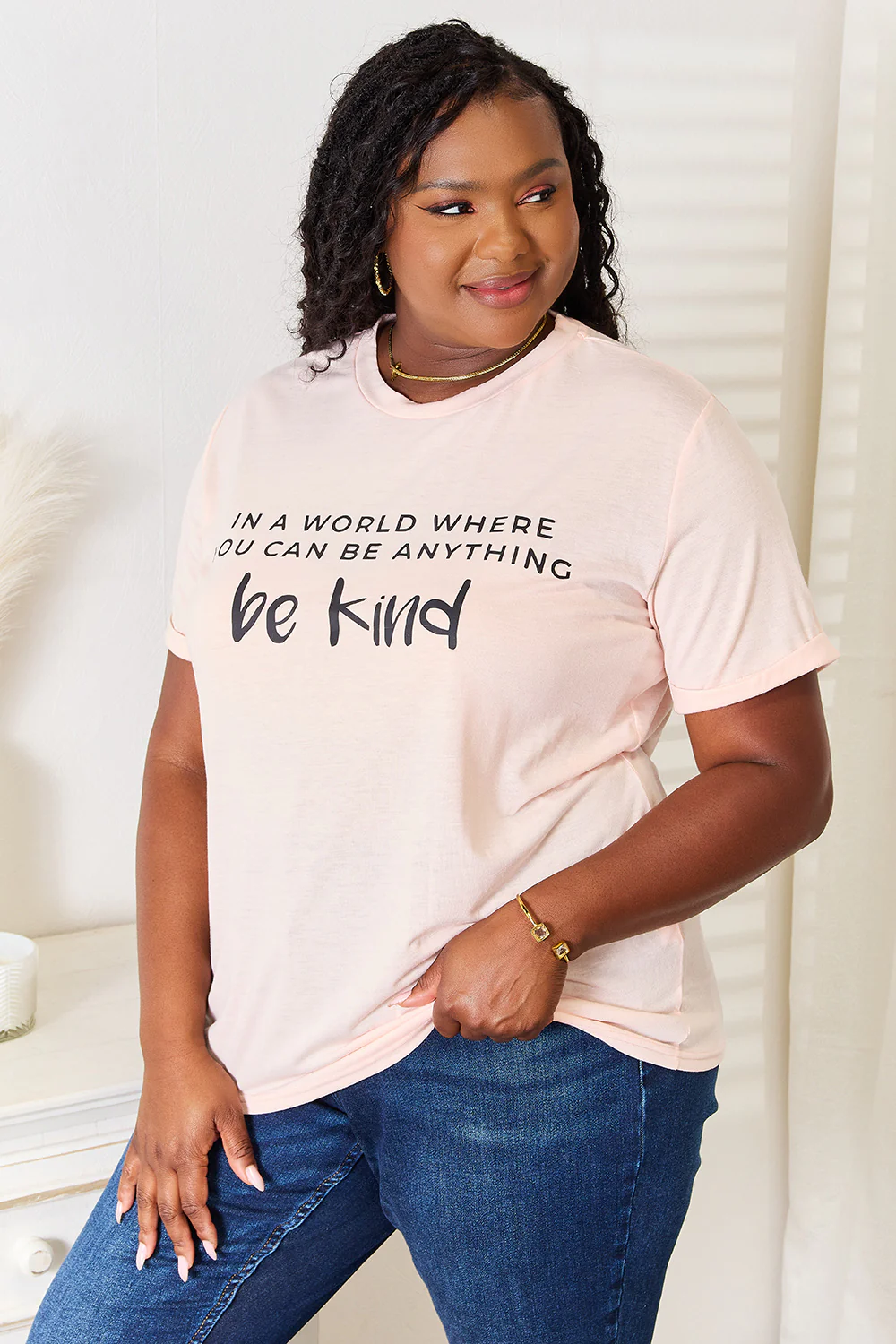 Simply Love Slogan Graphic Cuffed T-Shirt - Image 3