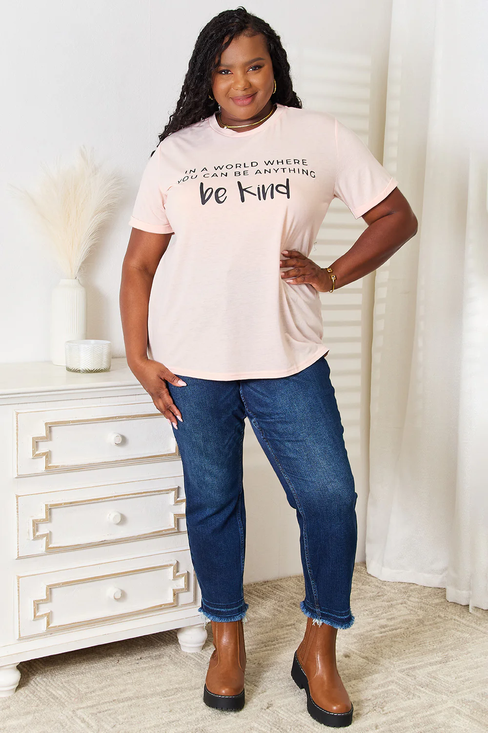 Simply Love Slogan Graphic Cuffed T-Shirt - Image 4