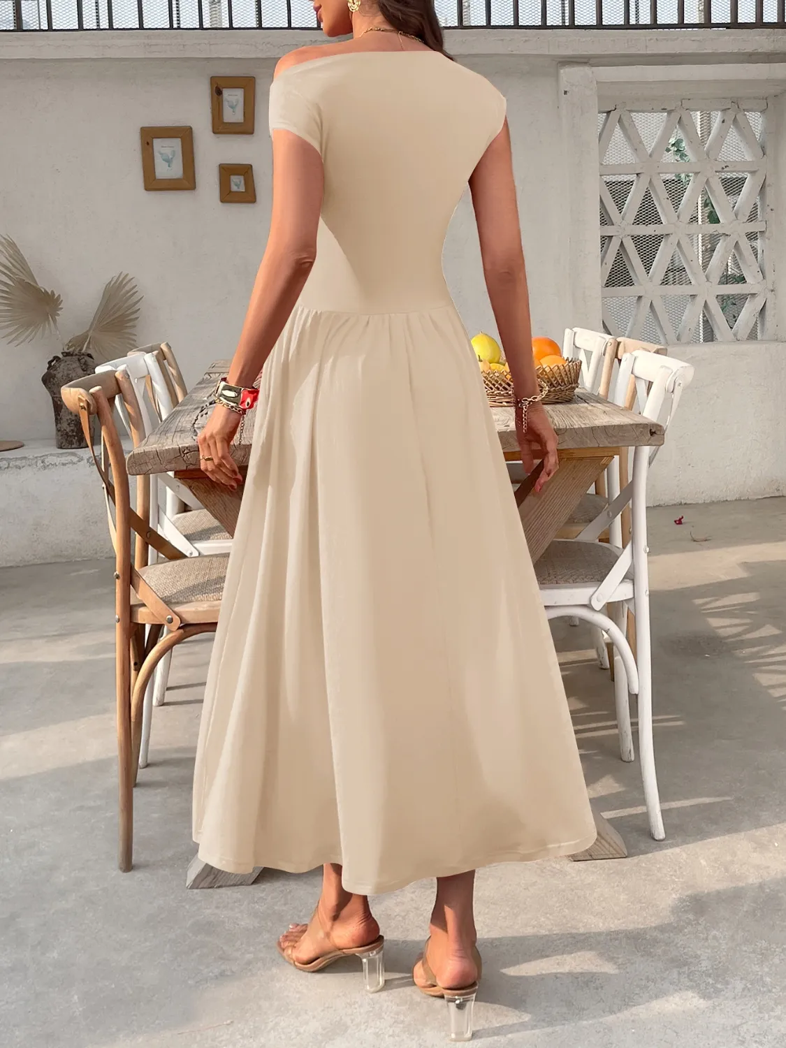 Single Shoulder Dress with Pockets - Image 14