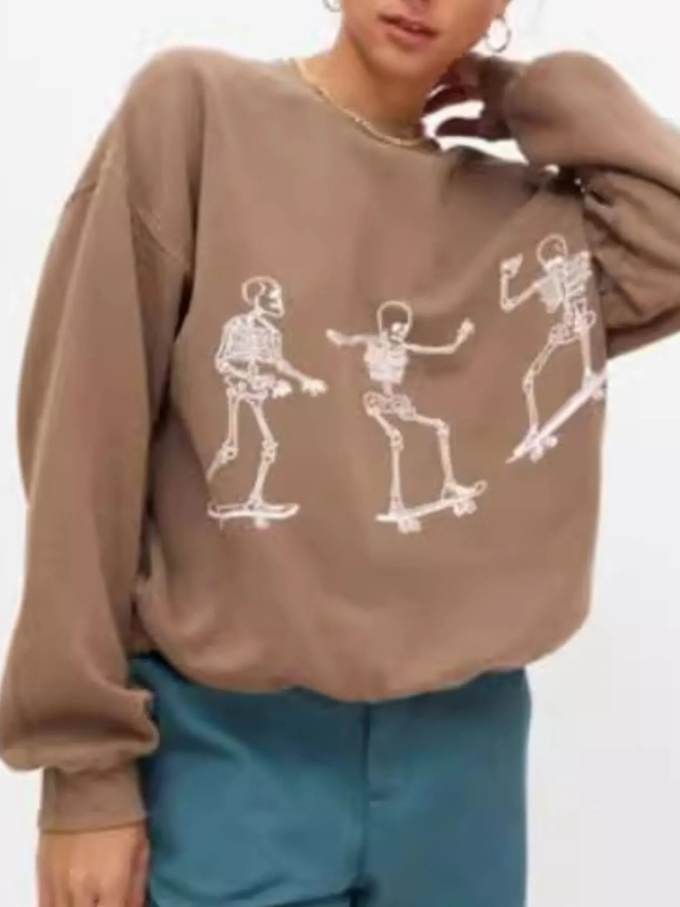 Skeleton Graphic Oversized Sweatshirt - Image 12