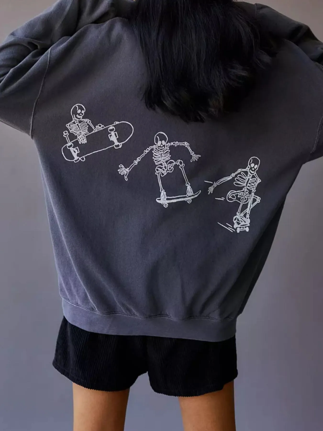 Skeleton Graphic Oversized Sweatshirt - Image 4