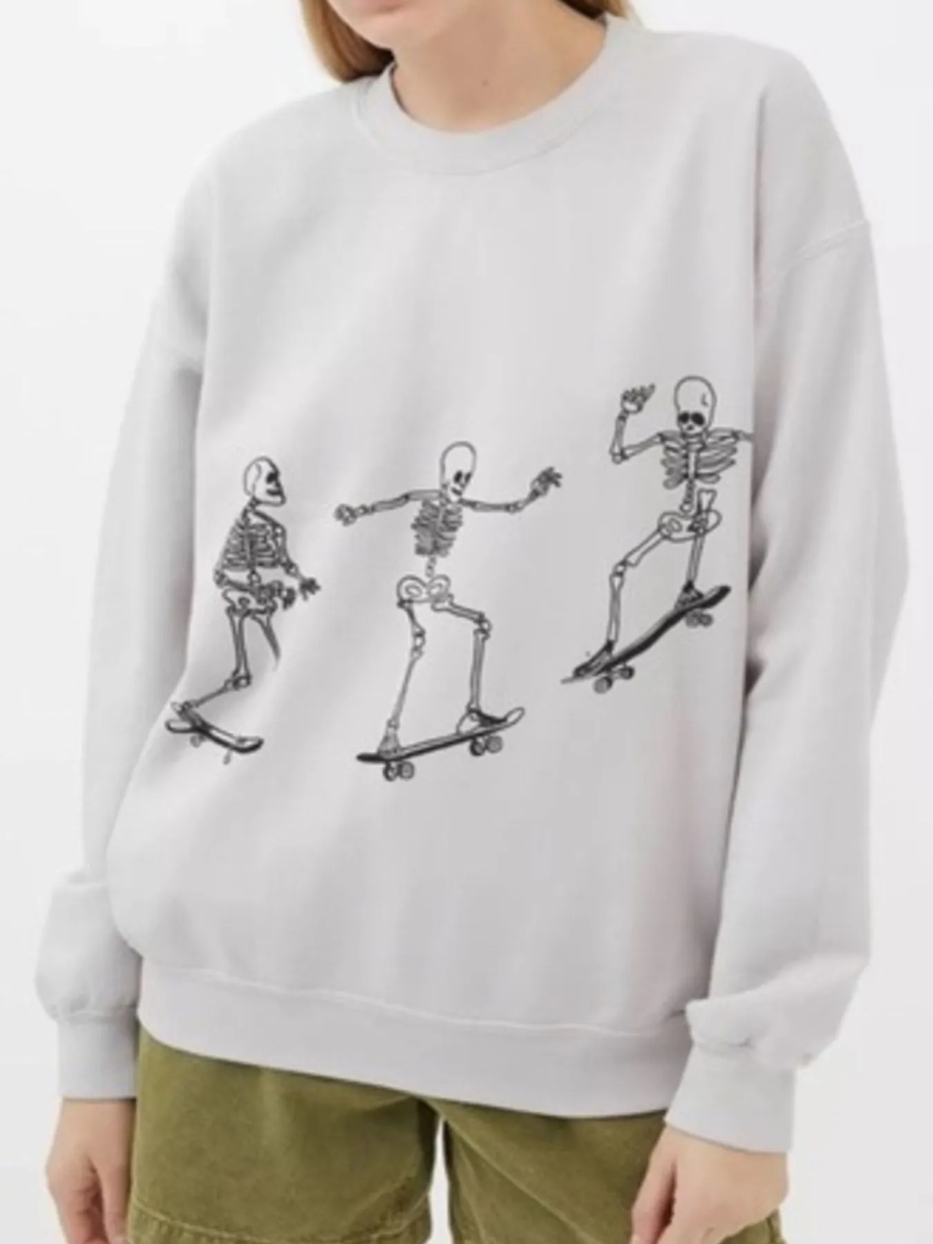 Skeleton Graphic Oversized Sweatshirt - Image 5