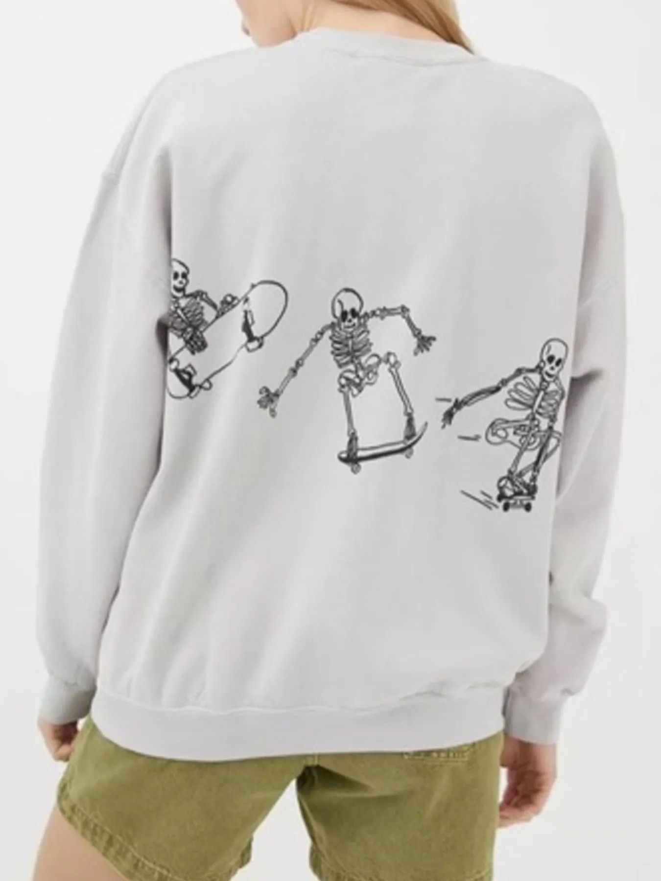 Skeleton Graphic Oversized Sweatshirt - Image 6