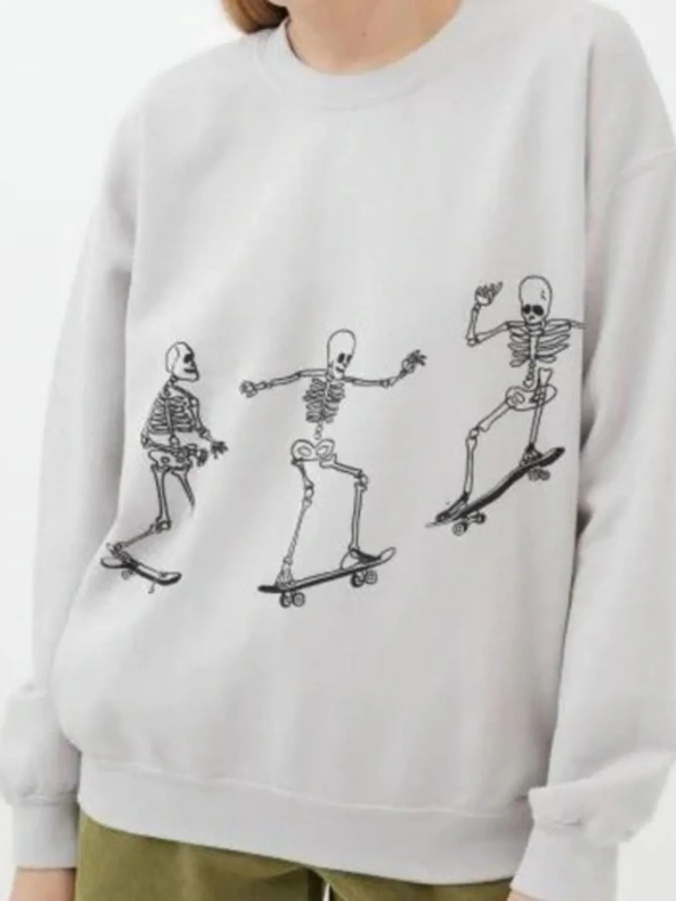 Skeleton Graphic Oversized Sweatshirt - Image 8
