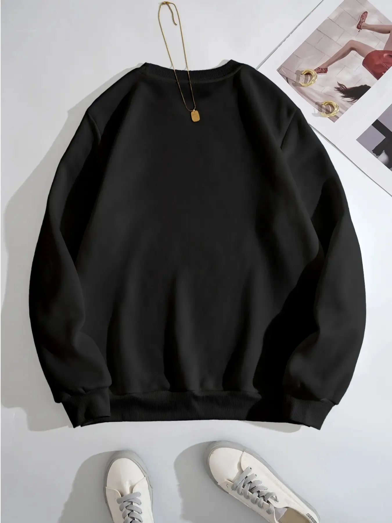 Skeleton Heart Round Neck Sweatshirt - Image 2