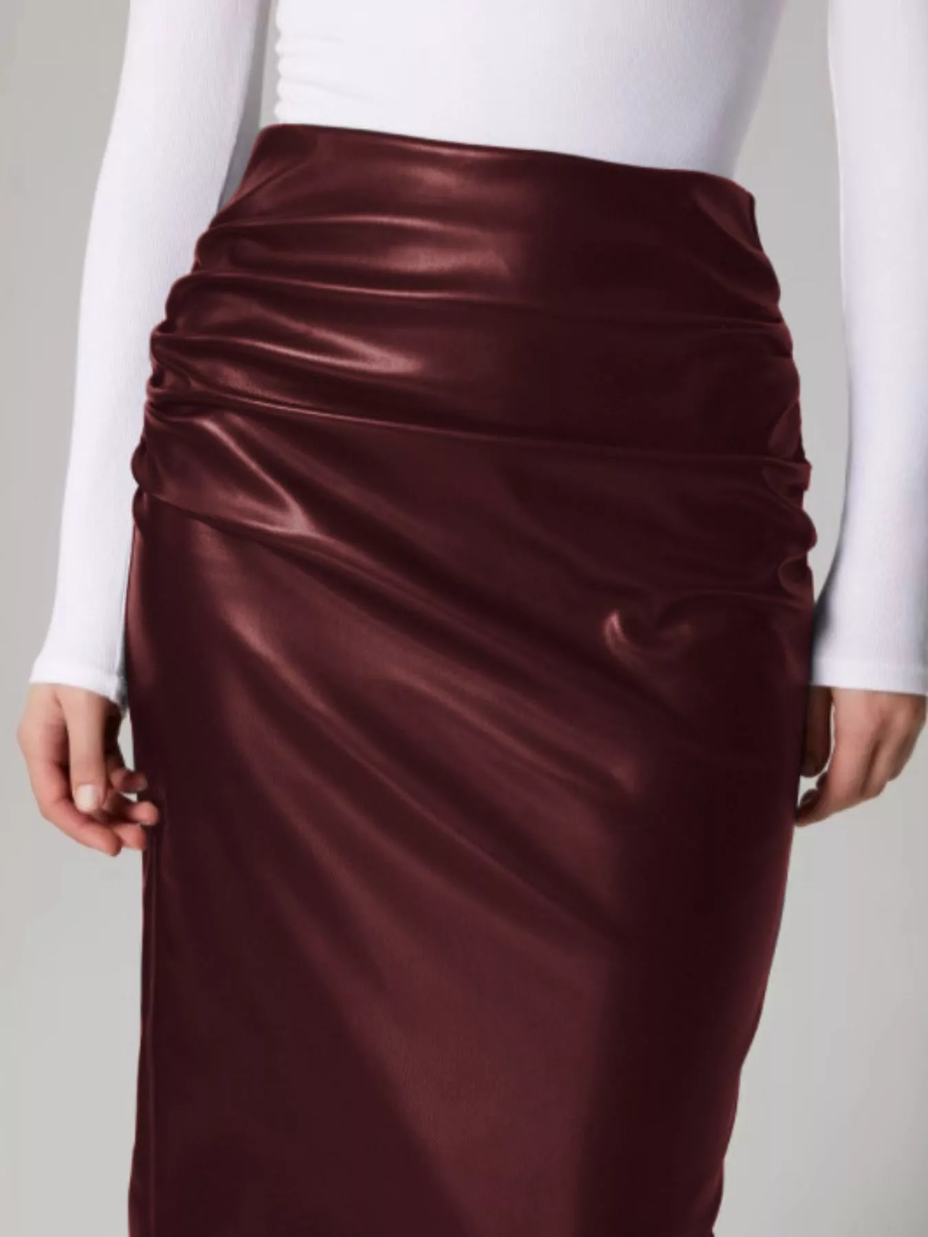 Slit Back Leather Skirt - Image 6