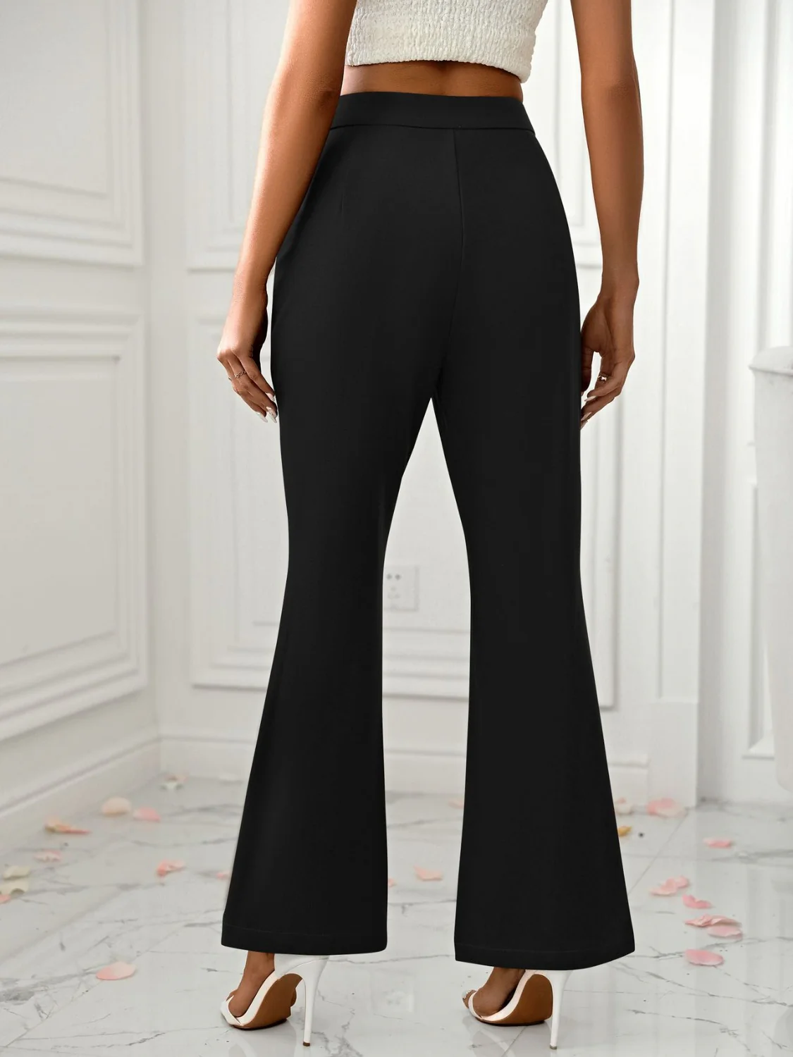 Slit Flare Pants with Pockets - Image 3
