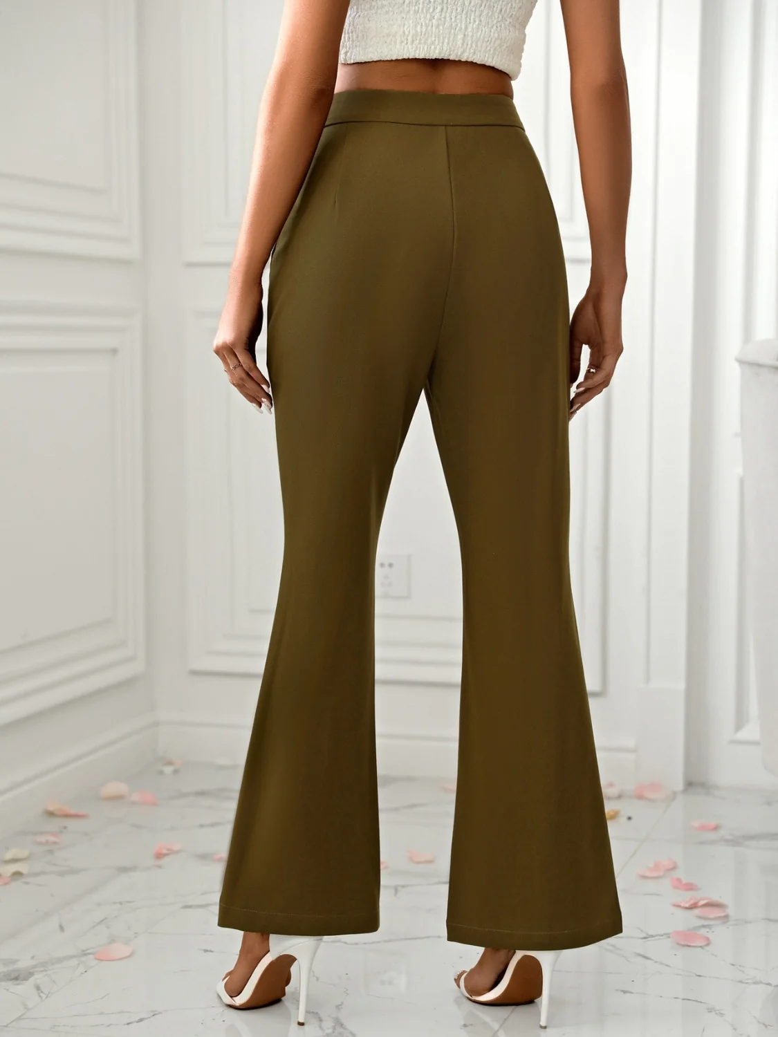 Slit Flare Pants with Pockets - Image 5