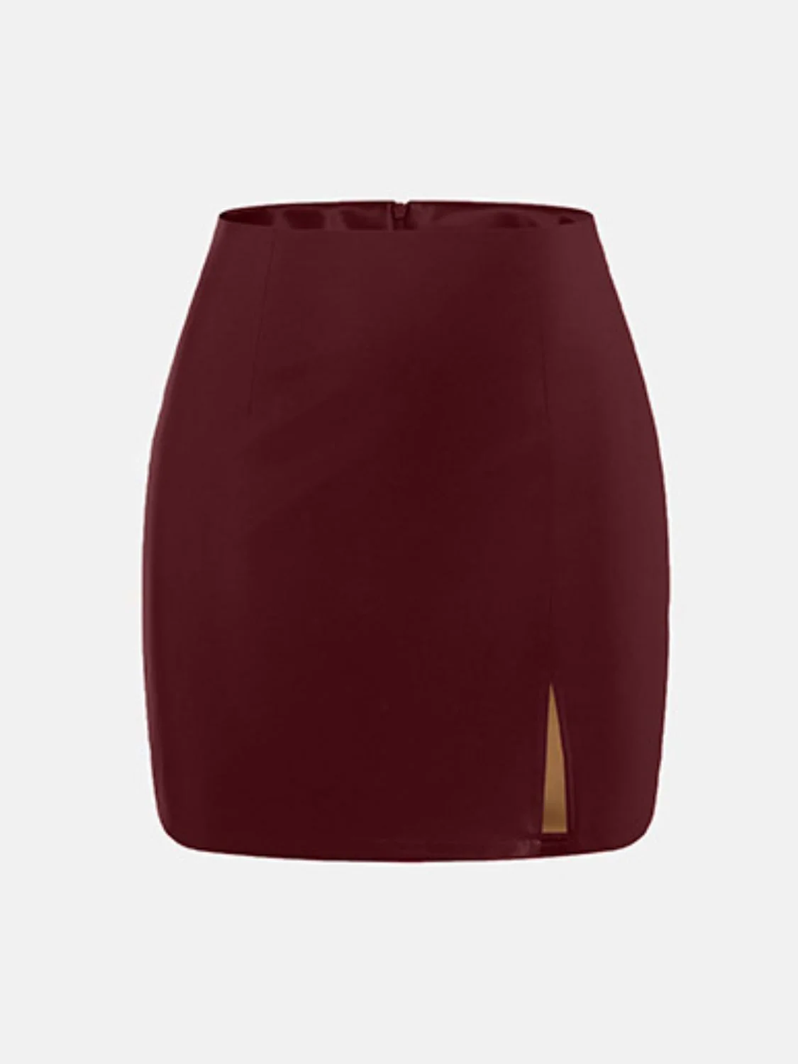 Slit Mini Skirt with Zipper - Image 12