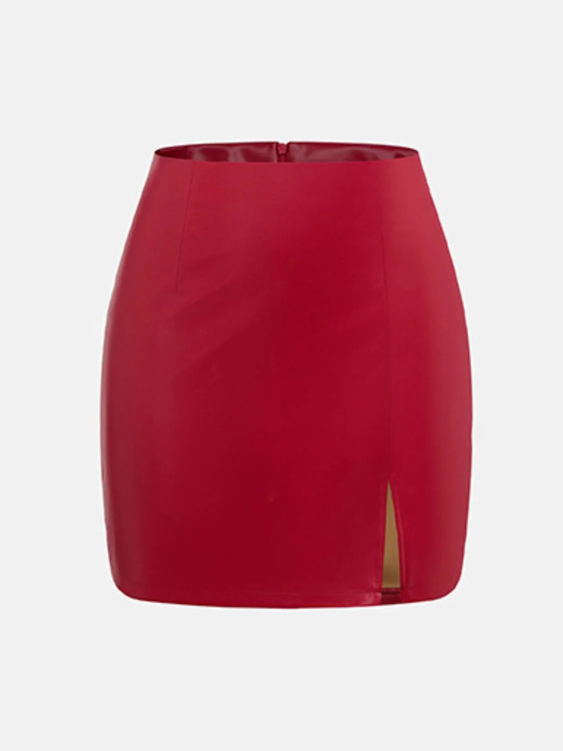 Slit Mini Skirt with Zipper - Image 8
