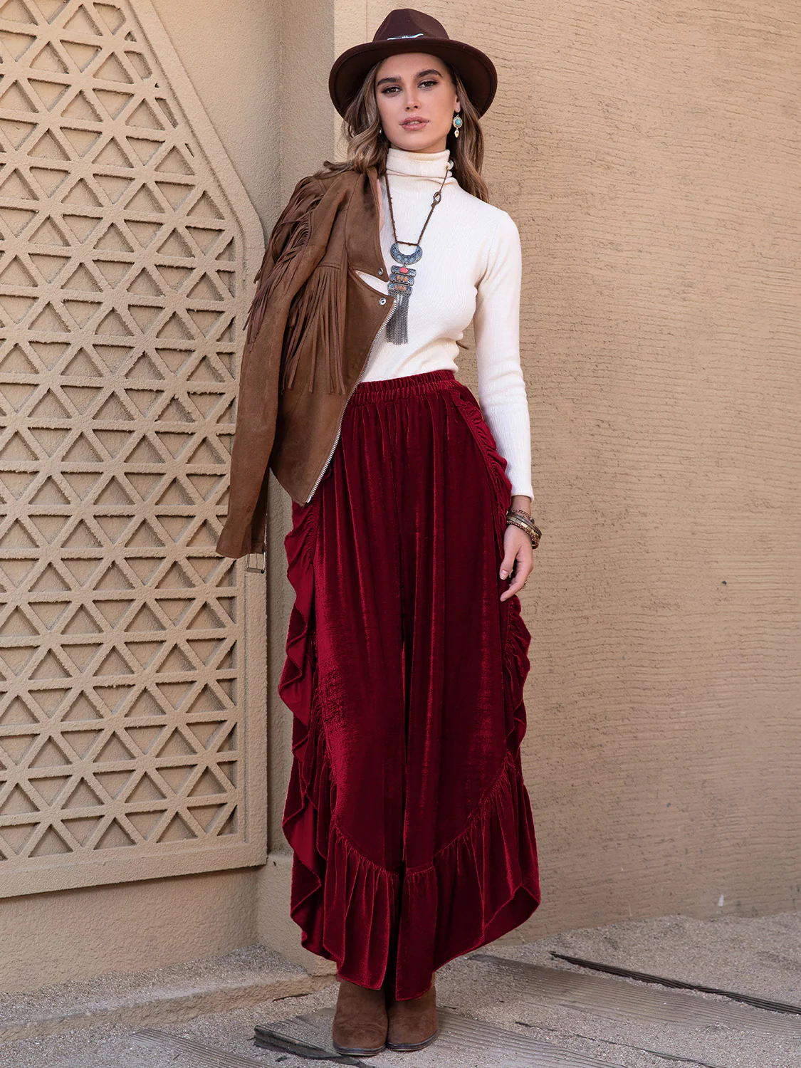 Slit Ruffled Wide Leg Pants - Image 18