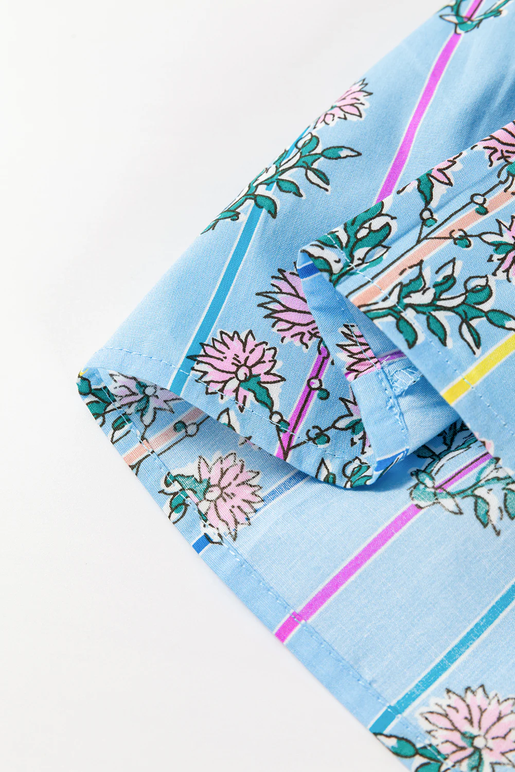 Smocked Floral Print Tie Neck Blouse - Image 10