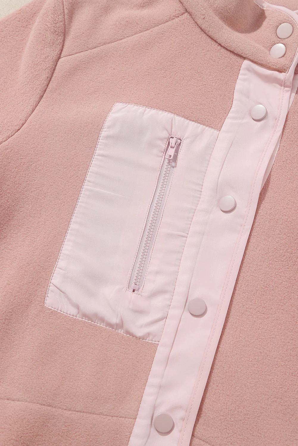 Snap Down Long Sleeve Sherpa Jacket - Image 11