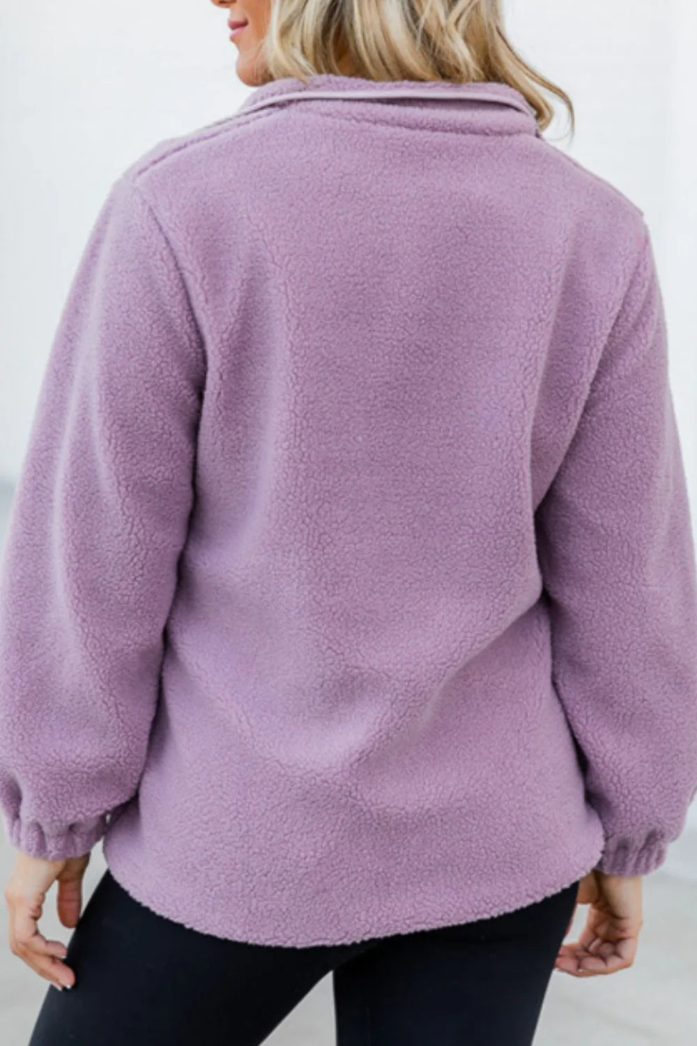 Snap Down Long Sleeve Sherpa Jacket - Image 18