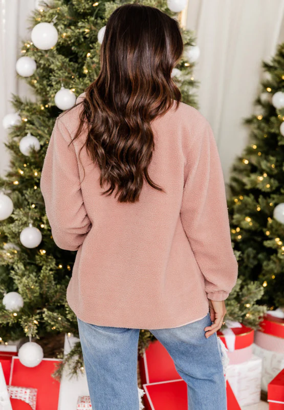 Snap Down Long Sleeve Sherpa Jacket - Image 4