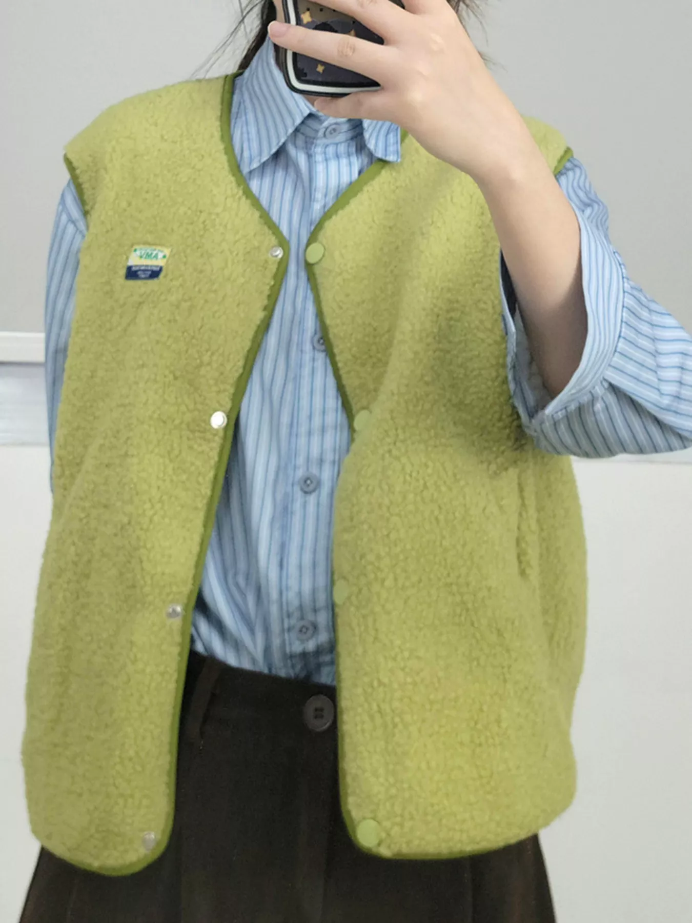 Snap Down Sherpa Vest Coat - Image 2