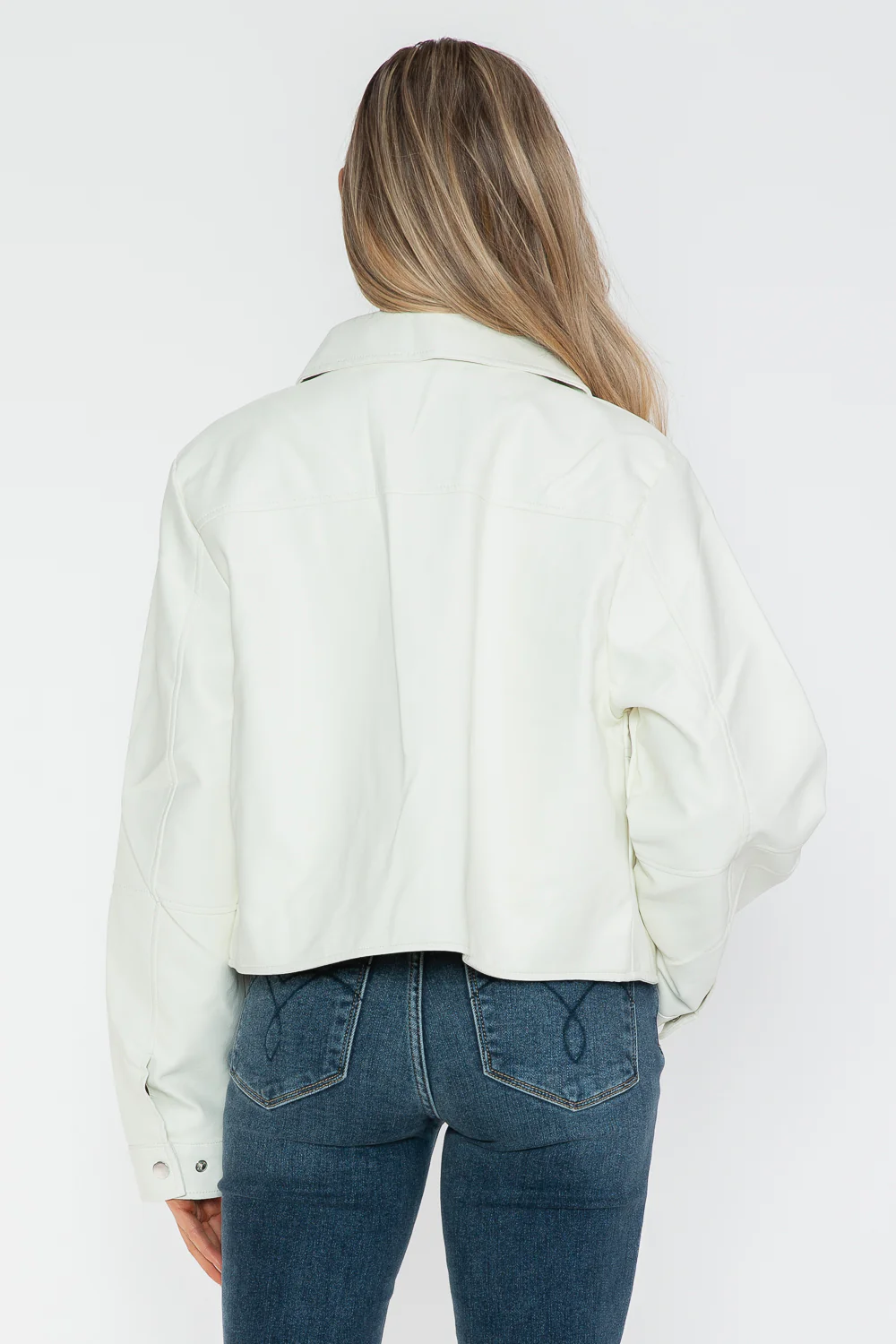 Snobbish Snap Down Long Sleeve PU Leather Jacket - Image 10