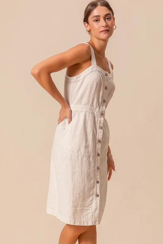 SO ME Button Down Pocket Front Pinafore Dress - Image 9