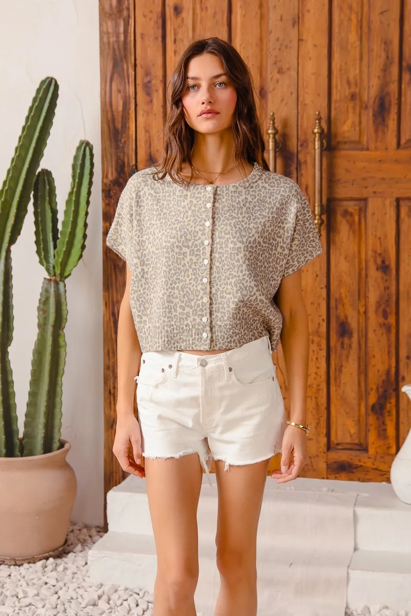 SO ME Leopard Print Button Front Sweater Cardigan - Image 11