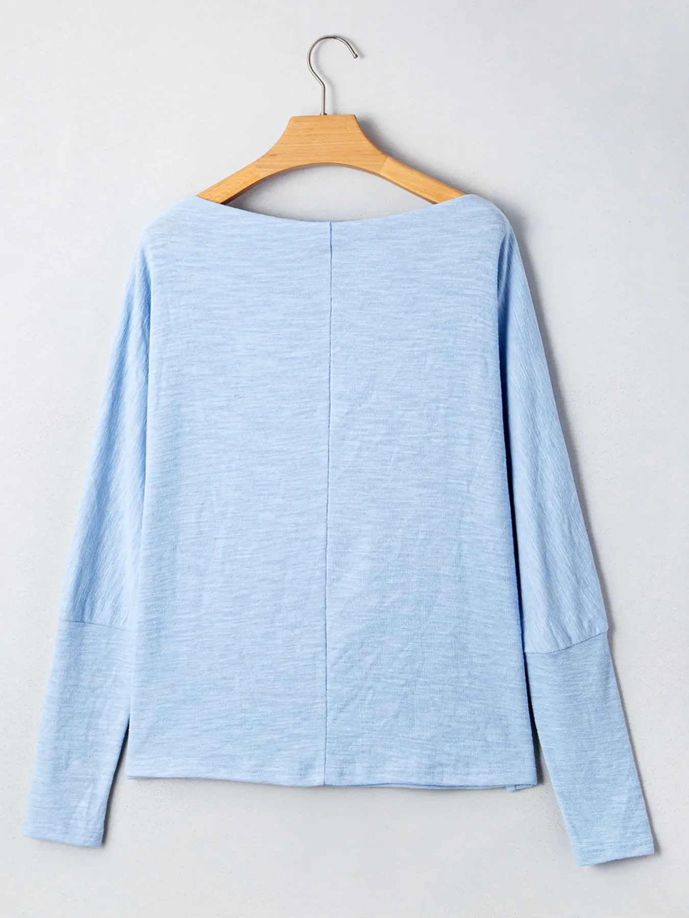 Solid Color Batwing Long Sleeve Top - Image 3