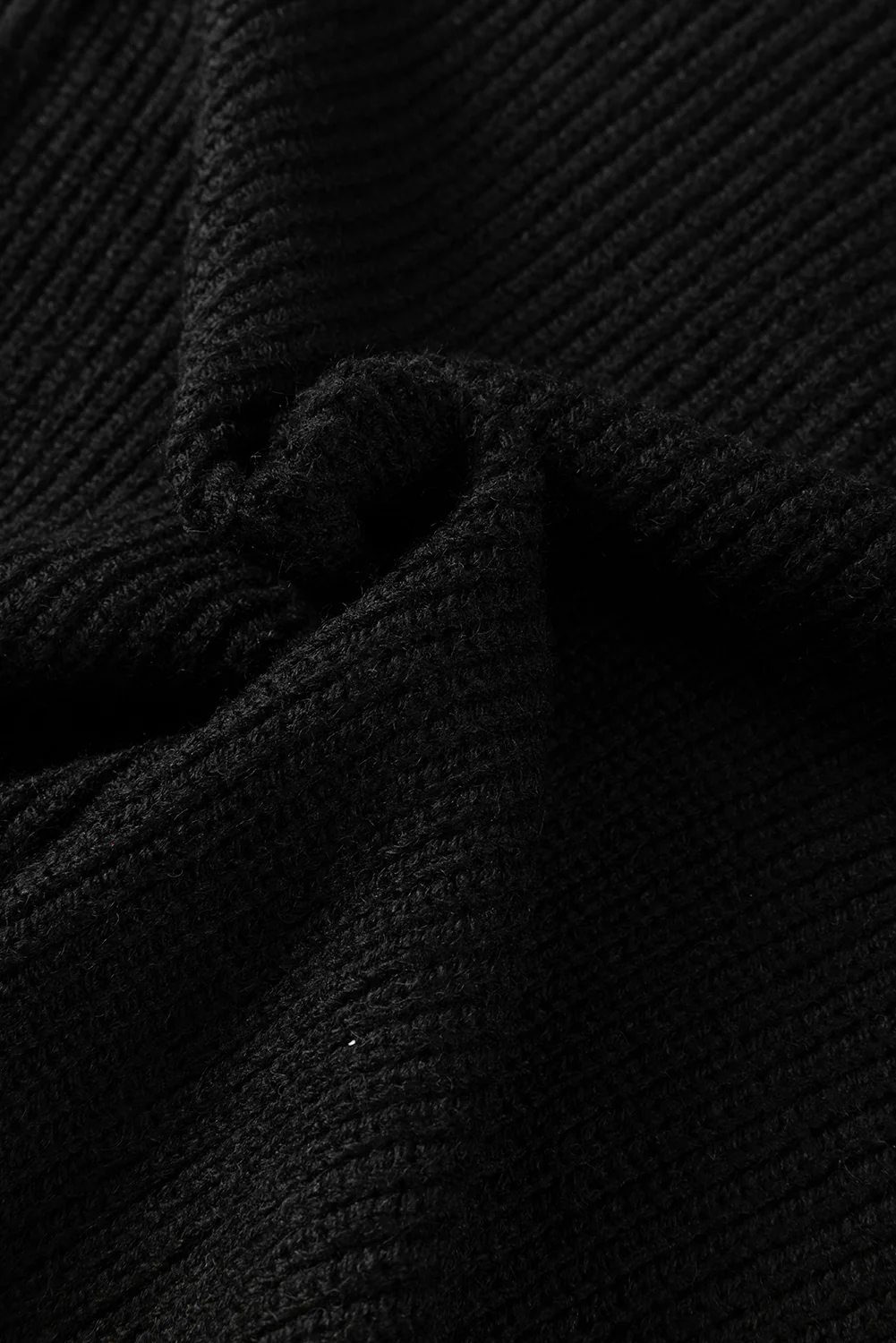 Solid Color Notched Long Sleeve Sweater - Image 11