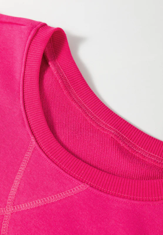 Solid Color Round Neck Long Sleeve Sweatshirt - Image 15