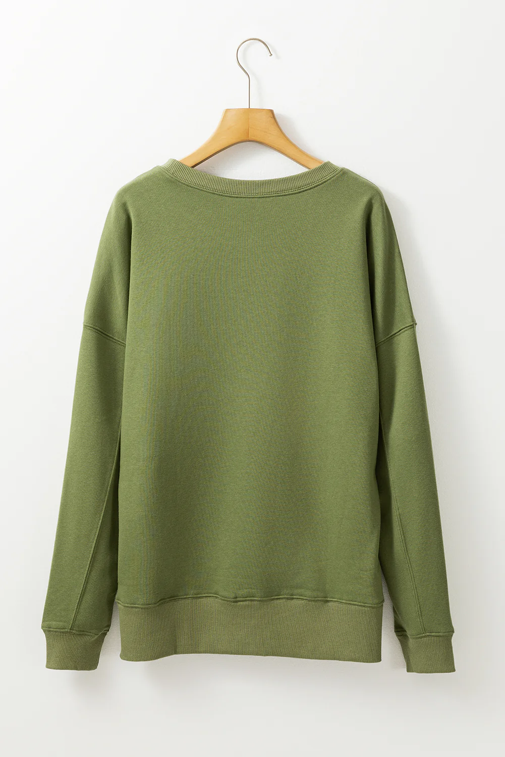 Solid Color Round Neck Long Sleeve Sweatshirt - Image 5